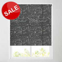 Load image into Gallery viewer, Calligraphy Charcoal Thermal Blackout Roller Blind
