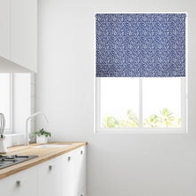 Load image into Gallery viewer, Cobble Stones Blue Thermal Blackout Roller Blind
