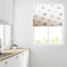 Load image into Gallery viewer, Colourful Owls Polka-Dot Thermal Blackout Roller Blind

