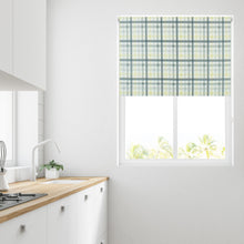 Load image into Gallery viewer, Grey &amp; Ochre Check Thermal Blackout Roller Blind
