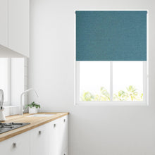 Load image into Gallery viewer, Ara Teal Textured Thermal Blackout Roller Blind
