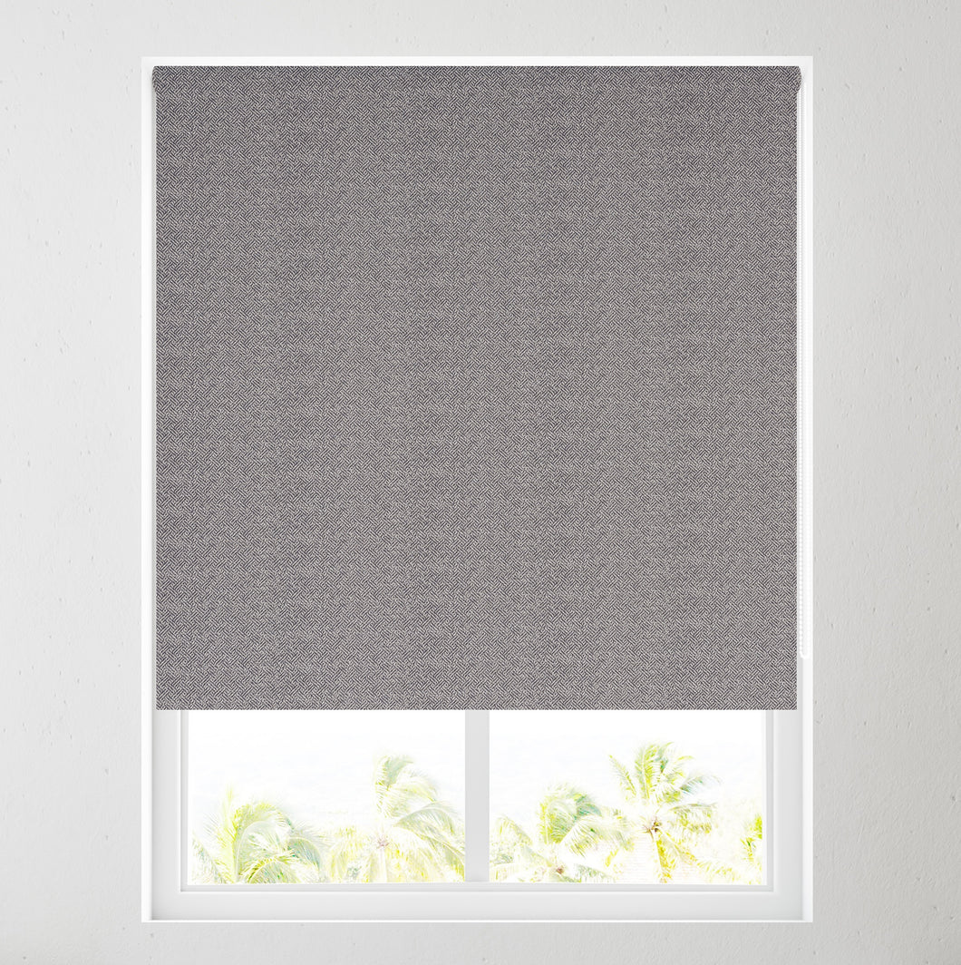 Charcoal Grey Textured Weave Thermal Roller Blind