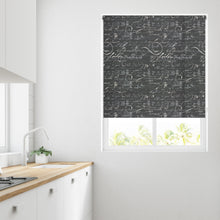 Load image into Gallery viewer, Calligraphy Charcoal Thermal Blackout Roller Blind
